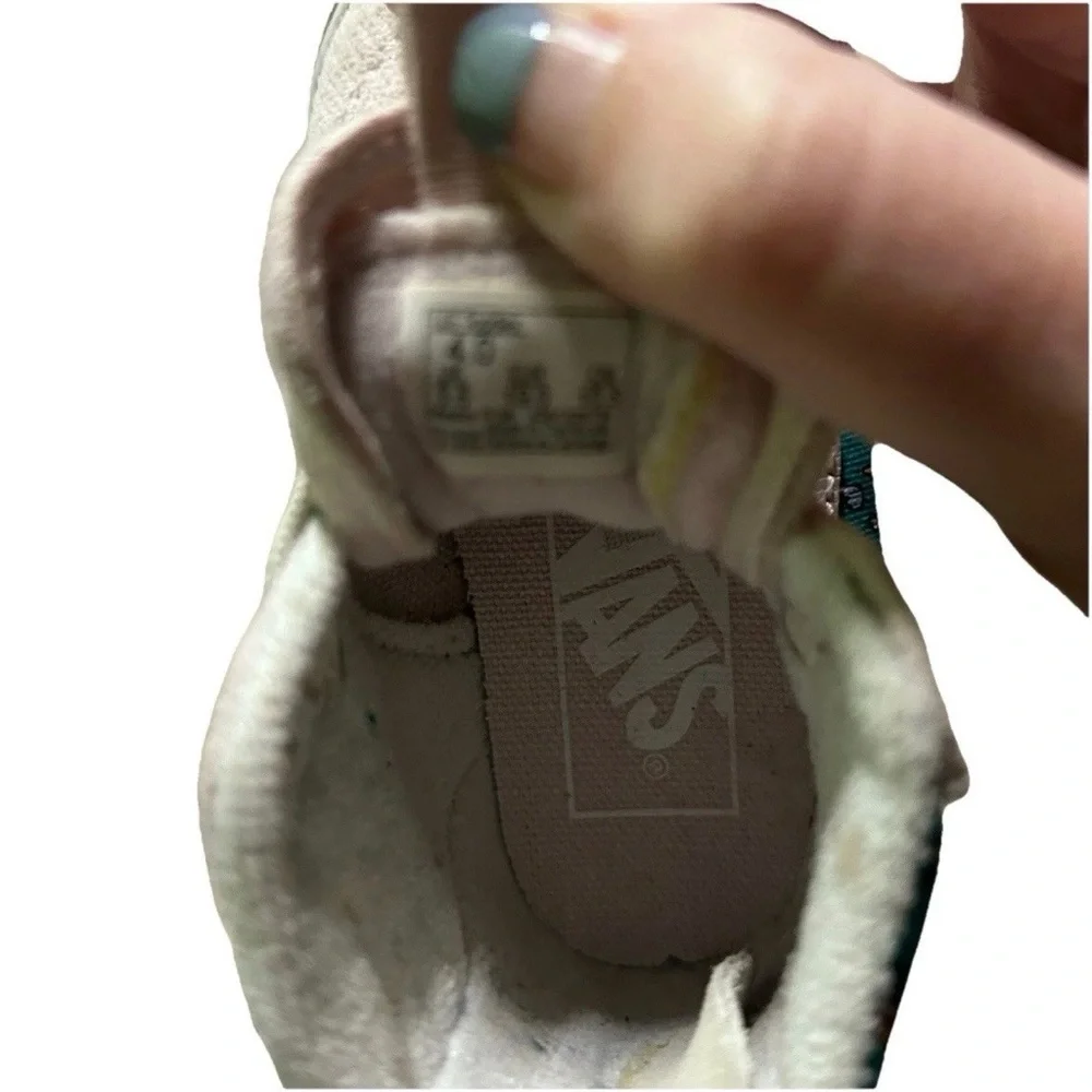 Toddler Girl Vans High Top Pink Sneakers Blue Ocean Design Size 4 - Picture 4 of 5